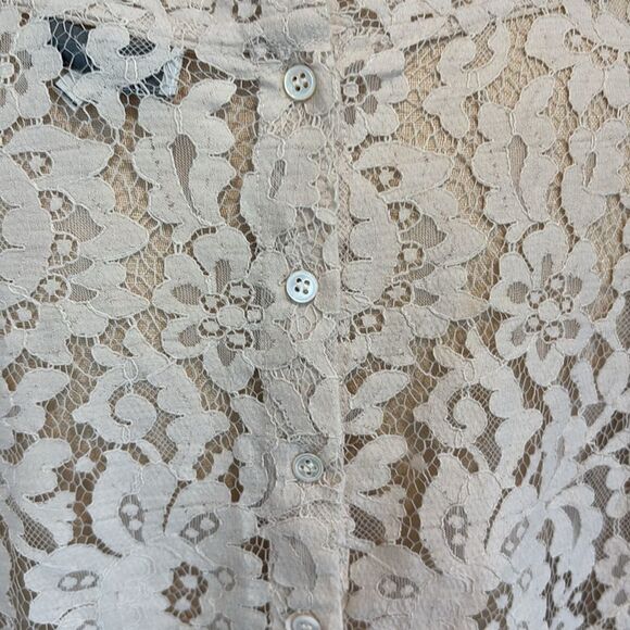 Joie Elvia Cream Lace 3/4 Sleeve Top Size XS - Picture 7 of 13